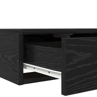 vidaXL Κομοδίνα Μαύρη Δρυς Ξύλο 150x36.5x16.5cm Κομοδίνο 1 τεμ.