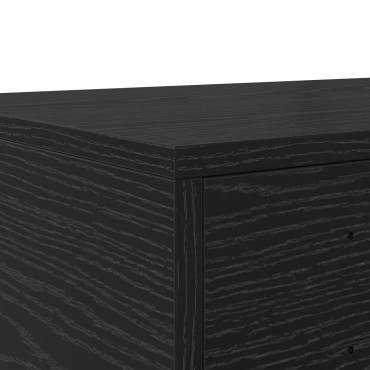 vidaXL Κομοδίνα Μαύρη Δρυς Ξύλο 150x36.5x16.5cm Κομοδίνο 1 τεμ.