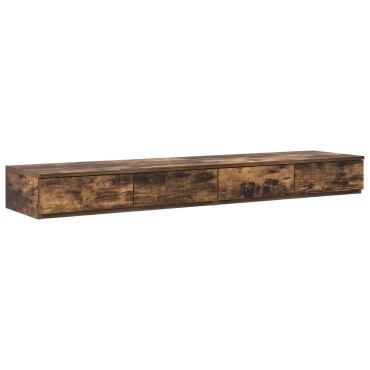vidaXL Συρτάρια κρεβατιού Καπνιστής Δρύς 150x36,5x16,5cm Επεξεργασμένο ξύλο 1 τεμ.