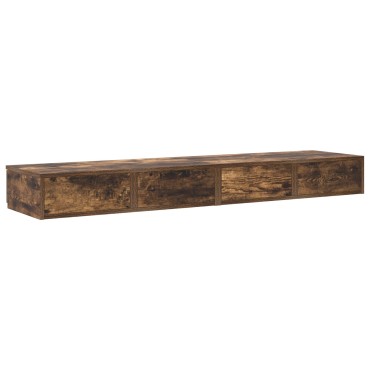 vidaXL Συρτάρια κρεβατιού Καπνιστής Δρύς 150x36,5x16,5cm Επεξεργασμένο ξύλο 1 τεμ.