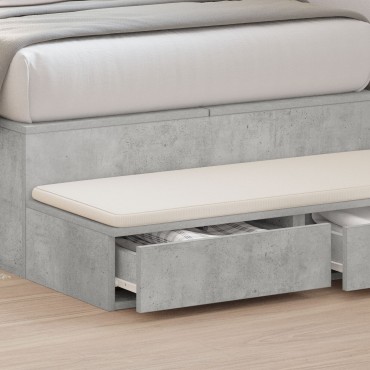 vidaXL Συρτάρια Κρεβατιού Γκρι Τσιμεντένιο 75x36,5x16,5cm Κατασκευασμένο από Ξύλο 1 τεμ.