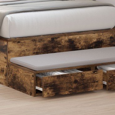 vidaXL Συσκευές Κρεβατιού από Καπνιστό Δρυ 75x36,5x16,5cm Φτιαγμένο από ξύλο 1 τεμ.
