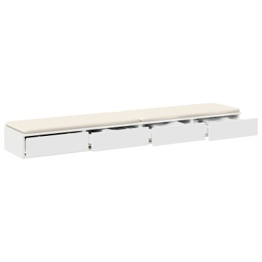 vidaXL Λευκά Συρτάρια Κρεβατιού 180x36,5x16,5cm από Επεξεργασμένο Ξύλο 1 τεμ.