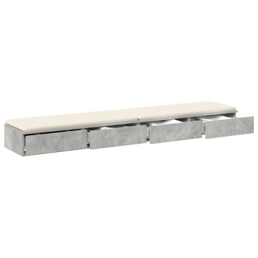 VidaXL Συρτάρια Κρεβατιού Γκρι Σκυροδέματος 180x36,5x16,5cm Επεξεργασμένο Ξύλο 1 τεμ.