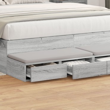 vidaXL Συρτάρια Κρεβατιού Γκρι Sonoma 135x36,5x16,5cm Ξύλο Μηχανής 1 τεμ.