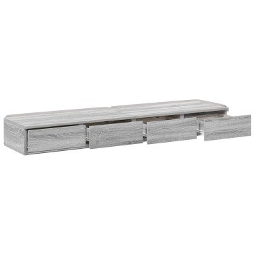 vidaXL Συρτάρια Κρεβατιού Γκρι Sonoma 135x36,5x16,5cm Ξύλο Μηχανής 1 τεμ.