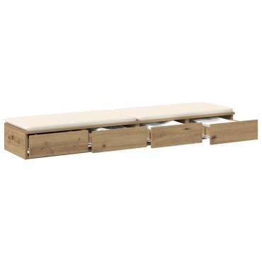vidaXL Συρτάρια Κρεβατιού Artisan Δρυς 135x36,5x16,5cm από Ξύλο 1 τεμ.