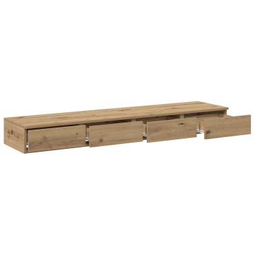 vidaXL Συρτάρια Κρεβατιού Artisan Δρυς 135x36,5x16,5cm από Ξύλο 1 τεμ.