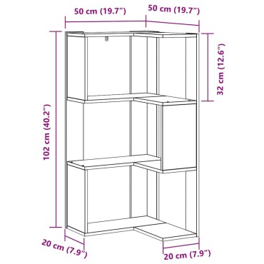 vidaXL Βιβλιοθήκη Μαύρη Οξυά 50x50x102 εκ 1 τεμ.