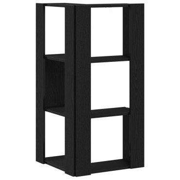 vidaXL Γωνιακή Βιβλιοθήκη 3-Ράφια Μαύρη Δρυς 50x50x102cm Κατασκευασμένο Ξύλο 1 τεμ.