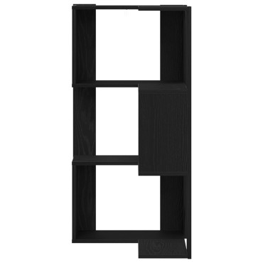 vidaXL Γωνιακή Βιβλιοθήκη 3-Ράφια Μαύρη Δρυς 50x50x102cm Κατασκευασμένο Ξύλο 1 τεμ.