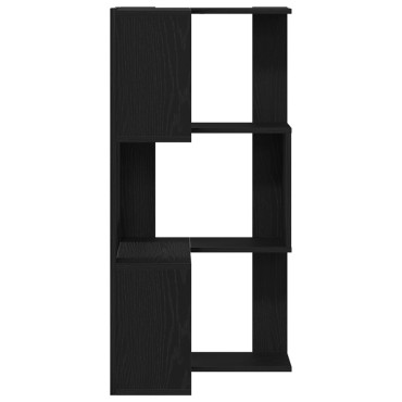 vidaXL Γωνιακή Βιβλιοθήκη 3-Ράφια Μαύρη Δρυς 50x50x102cm Κατασκευασμένο Ξύλο 1 τεμ.