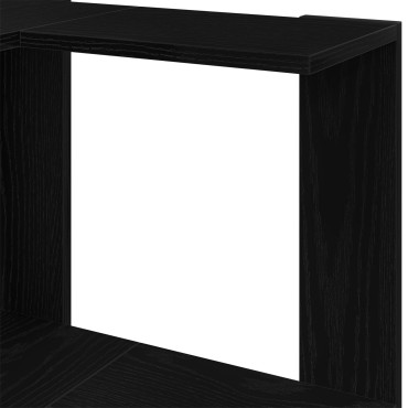 vidaXL Γωνιακή Βιβλιοθήκη 3-Ράφια Μαύρη Δρυς 50x50x102cm Κατασκευασμένο Ξύλο 1 τεμ.