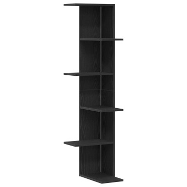 vidaXL Γωνιακό Ράφι Μαύρο Δρυς 36,5x36,5x140cm Επεξεργασμένο Ξύλο