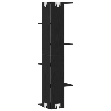 vidaXL Γωνιακό Ράφι Μαύρο Δρυς 36,5x36,5x140cm Επεξεργασμένο Ξύλο