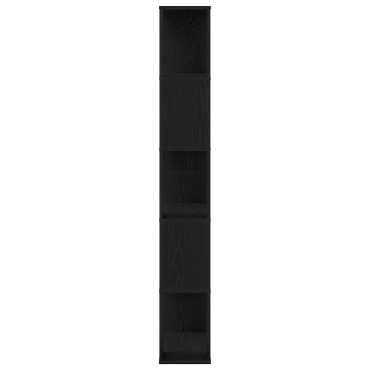 βιβλιοθήκη vidaXL 5-επίπεδη Μαύρο Δρύς 45x23,5x162,5cm Επεξεργασμένο ξύλο
