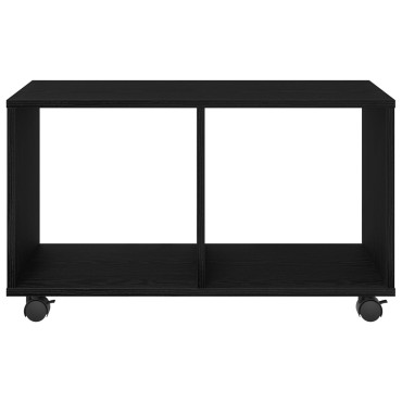 vidaXL Τραπέζι με Ρόδες Μαύρη Δρυς 72x33x42,5cm Κατασκευασμένη Ξυλεία 1 τεμ.