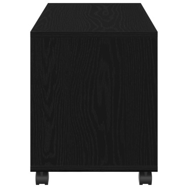 vidaXL Τραπέζι με Ρόδες Μαύρη Δρυς 72x33x42,5cm Κατασκευασμένη Ξυλεία 1 τεμ.