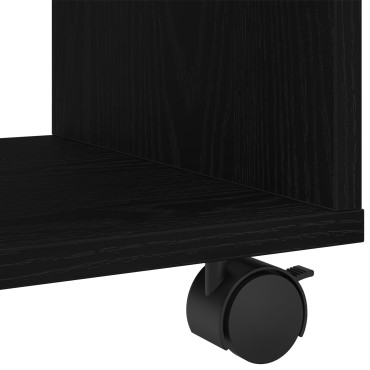vidaXL Τραπέζι με Ρόδες Μαύρη Δρυς 72x33x42,5cm Κατασκευασμένη Ξυλεία 1 τεμ.