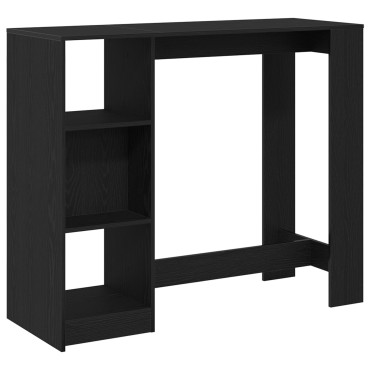 vidaXL Τραπέζι Μπαρ με Ράφι Μαύρη Δρυς 102,5x46x103,5cm Κατασκευασμένο Ξύλο 1 τεμ.