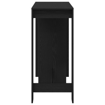 vidaXL Τραπέζι Μπαρ με Ράφι Μαύρη Δρυς 102,5x46x103,5cm Κατασκευασμένο Ξύλο 1 τεμ.