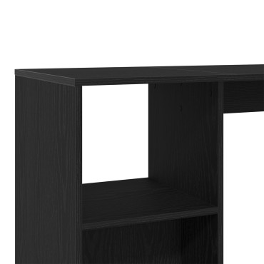 vidaXL Τραπέζι Μπαρ με Ράφι Μαύρη Δρυς 102,5x46x103,5cm Κατασκευασμένο Ξύλο 1 τεμ.