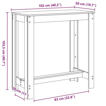 τραπέζι μπαρ vidaXL Μαύρο Δρυ 102x50x103,5cm σε Τεχνητό Ξύλο 1 τεμ.