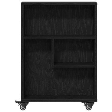 vidaXL Στενός Τροχός Αποθήκευσης Μαύρη Δρυς 48x13x68cm Επεξεργασμένου Ξύλου