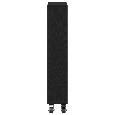 vidaXL Στενός Τροχός Αποθήκευσης Μαύρη Δρυς 48x13x68cm Επεξεργασμένου Ξύλου