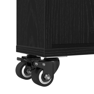 vidaXL Στενός Τροχός Αποθήκευσης Μαύρη Δρυς 48x13x68cm Επεξεργασμένου Ξύλου