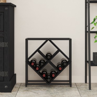 vidaXL Ράφι κρασιού Μαύρη Δρυς 51x18x52,5cm Επεξεργασμένο Ξύλο 1 τεμ.
