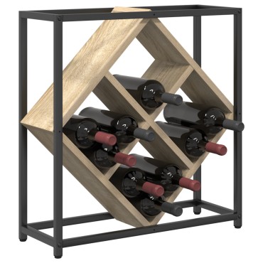 vidaXL Ράφι κρασιών Sonoma Oak 51x18x52,5cm Κατασκευασμένο από ξύλο με επεξεργασία 1 τεμ.