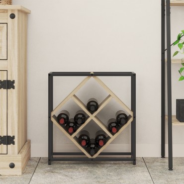 vidaXL Ράφι κρασιών Sonoma Oak 51x18x52,5cm Κατασκευασμένο από ξύλο με επεξεργασία 1 τεμ.