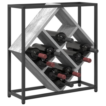 vidaXL Ράφι κρασιών Γκρι Σονομα 51x18x52,5cm Κατασκευασμένο ξύλο 1 τεμ.