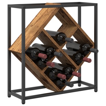 vidaXL Ράφι κρασιών από παλιό ξύλο 51x18x52,5cm Κατασκευασμένο από υλικό ξύλου 1 τεμ.