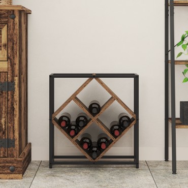 vidaXL Ράφι κρασιών από παλιό ξύλο 51x18x52,5cm Κατασκευασμένο από υλικό ξύλου 1 τεμ.