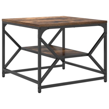 vidaXL Τραπέζι Καφέ με Ράφι από Καπνιστή Δρυ 51x50x40cm Φτιαγμένο από Ξύλο 1 τεμ.
