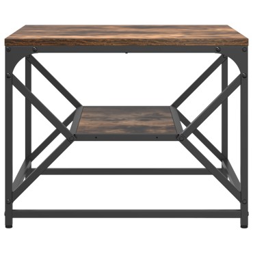 vidaXL Τραπέζι Καφέ με Ράφι από Καπνιστή Δρυ 51x50x40cm Φτιαγμένο από Ξύλο 1 τεμ.