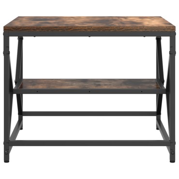 vidaXL Τραπέζι Καφέ με Ράφι από Καπνιστή Δρυ 51x50x40cm Φτιαγμένο από Ξύλο 1 τεμ.