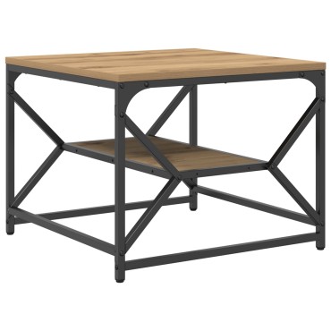 vidaXL Τραπέζι καφέ με ράφι από ξύλο 51x50x40cm Επεξεργασμένο ξύλο 1 τεμ.