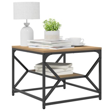 vidaXL Τραπέζι καφέ με ράφι από ξύλο 51x50x40cm Επεξεργασμένο ξύλο 1 τεμ.