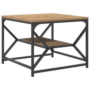 vidaXL Τραπέζι καφέ με ράφι από ξύλο 51x50x40cm Επεξεργασμένο ξύλο 1 τεμ.