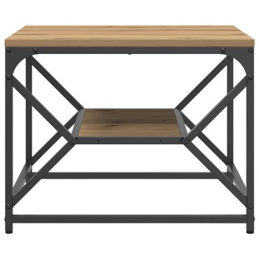 vidaXL Τραπέζι καφέ με ράφι από ξύλο 51x50x40cm Επεξεργασμένο ξύλο 1 τεμ.