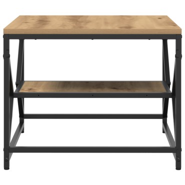 vidaXL Τραπέζι καφέ με ράφι από ξύλο 51x50x40cm Επεξεργασμένο ξύλο 1 τεμ.
