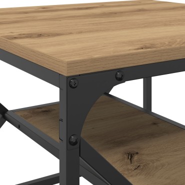 vidaXL Τραπέζι καφέ με ράφι από ξύλο 51x50x40cm Επεξεργασμένο ξύλο 1 τεμ.