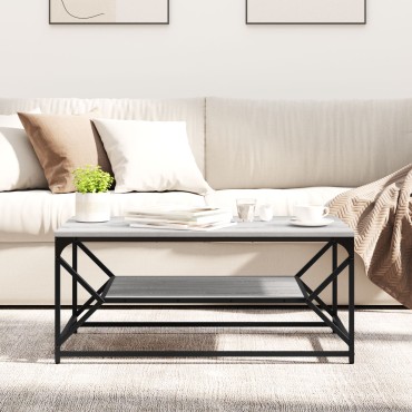 vidaXL Τραπέζι καφέ με ράφι Γκρι Σονομά 90x50x40cm Επεξεργασμένο ξύλο 1 τεμ.
