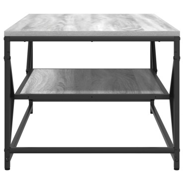 vidaXL Τραπέζι καφέ με ράφι Γκρι Σονομά 90x50x40cm Επεξεργασμένο ξύλο 1 τεμ.