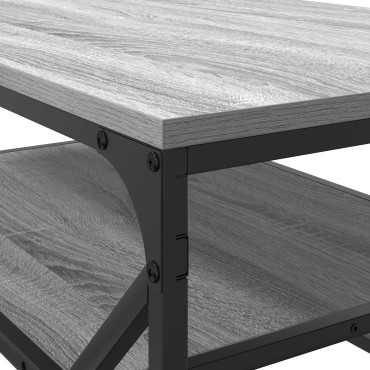 vidaXL Τραπέζι καφέ με ράφι Γκρι Σονομά 90x50x40cm Επεξεργασμένο ξύλο 1 τεμ.