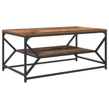 vidaXL Τραπέζι Καφέ με Ράφι από Παλαιό Ξύλο 90x50x40cm Επεξεργασμένο Ξύλο 1 τεμ.