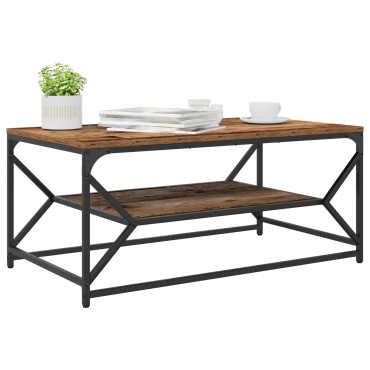 vidaXL Τραπέζι Καφέ με Ράφι από Παλαιό Ξύλο 90x50x40cm Επεξεργασμένο Ξύλο 1 τεμ.